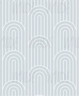 Blue Art Deco, Wilde Basics Wallpaper by Wilde Pattern Company