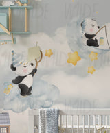 Cute Kids dreamy panda Wallpaper by Wilde Pattern Company