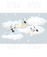 Cute Kids dreamy panda Wallpaper by Wilde Pattern Company