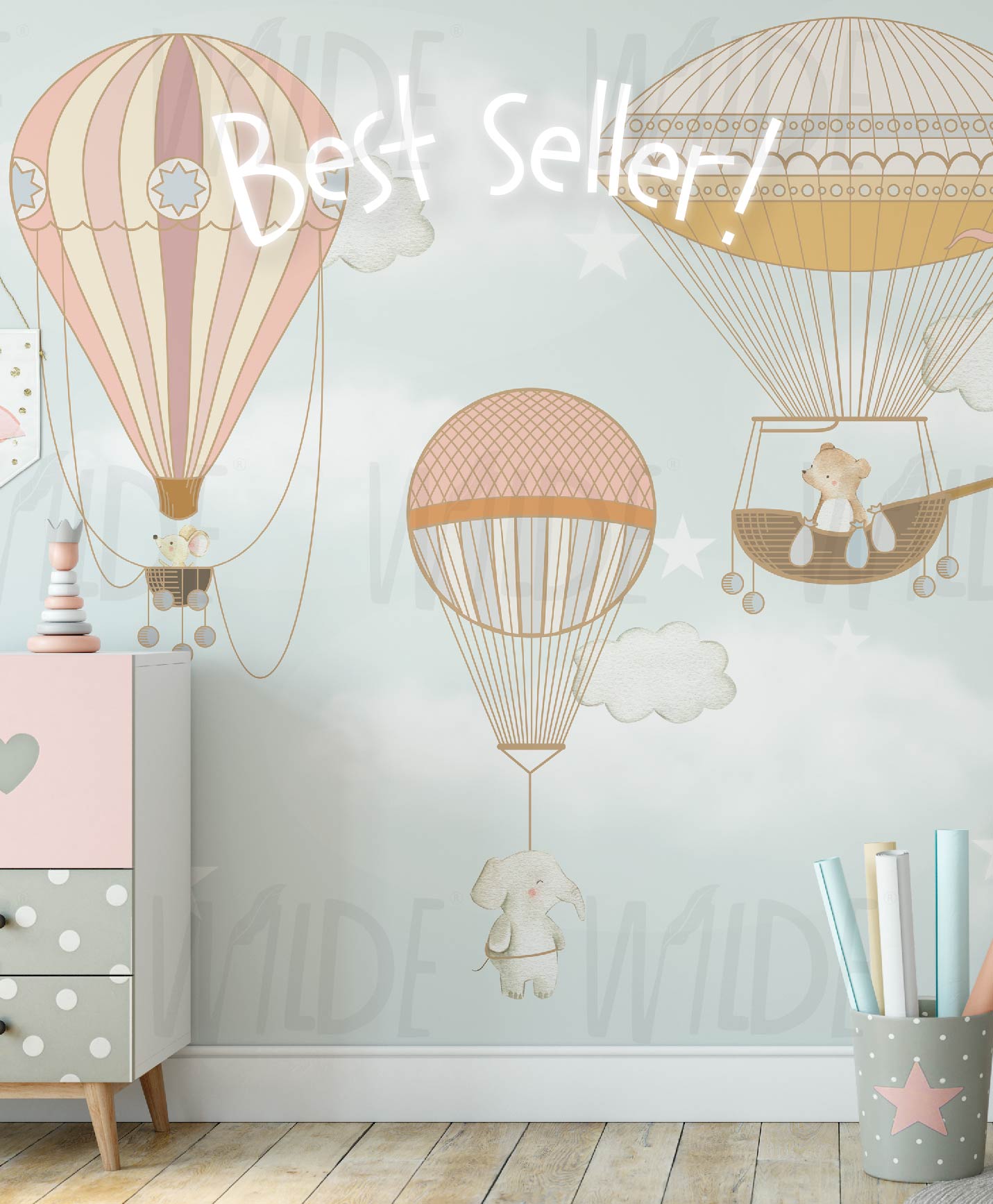 Cute Kids dreamy animals Wallpaper by Wilde Pattern Company