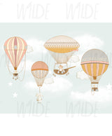 Cute Kids dreamy hot air balloon Wallpaper by Wilde Pattern Company