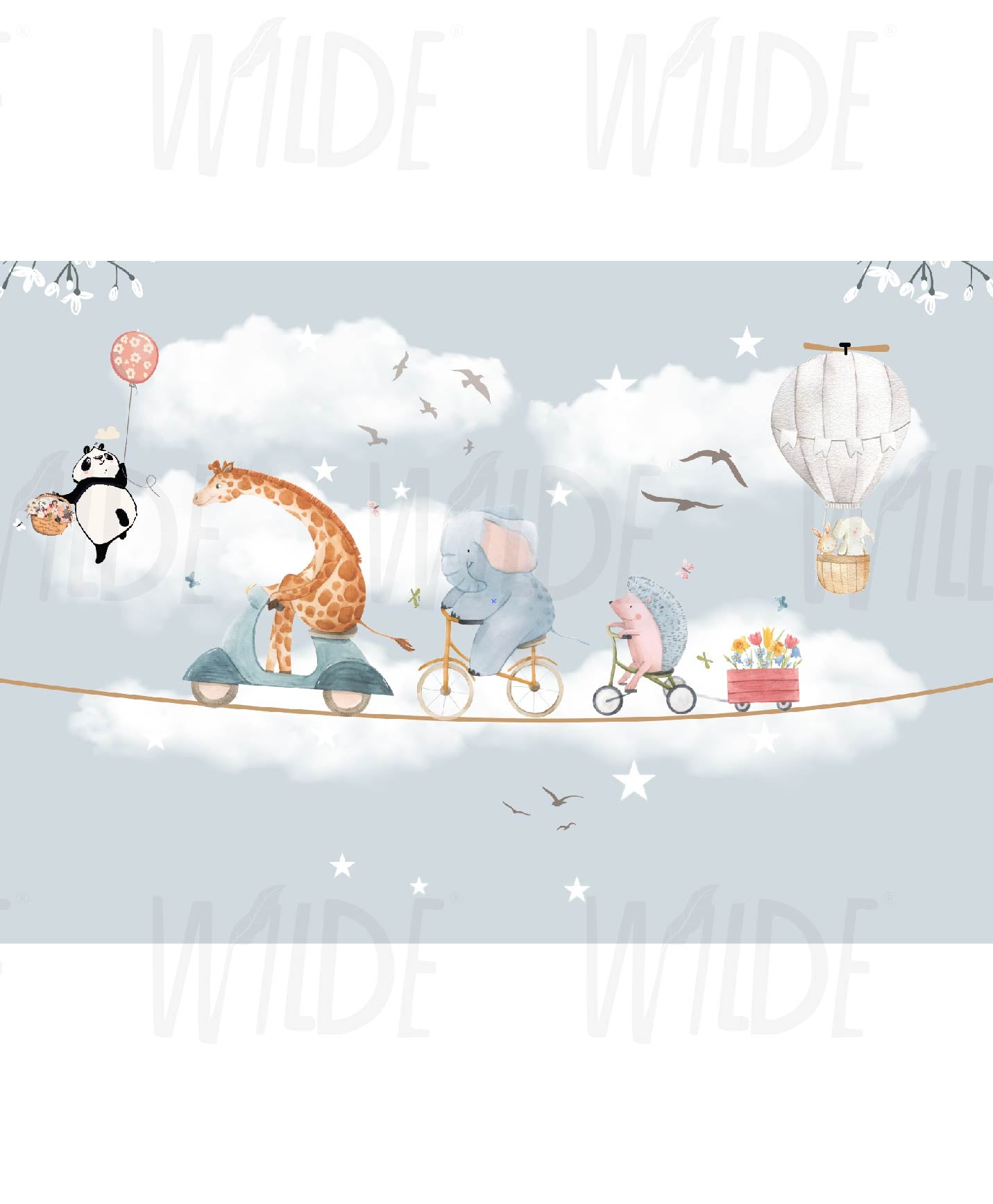 Cute Kids dreamy animals Wallpaper by Wilde Pattern Company