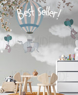 Flying with Balloons, Dreamy Kids Wallpaper