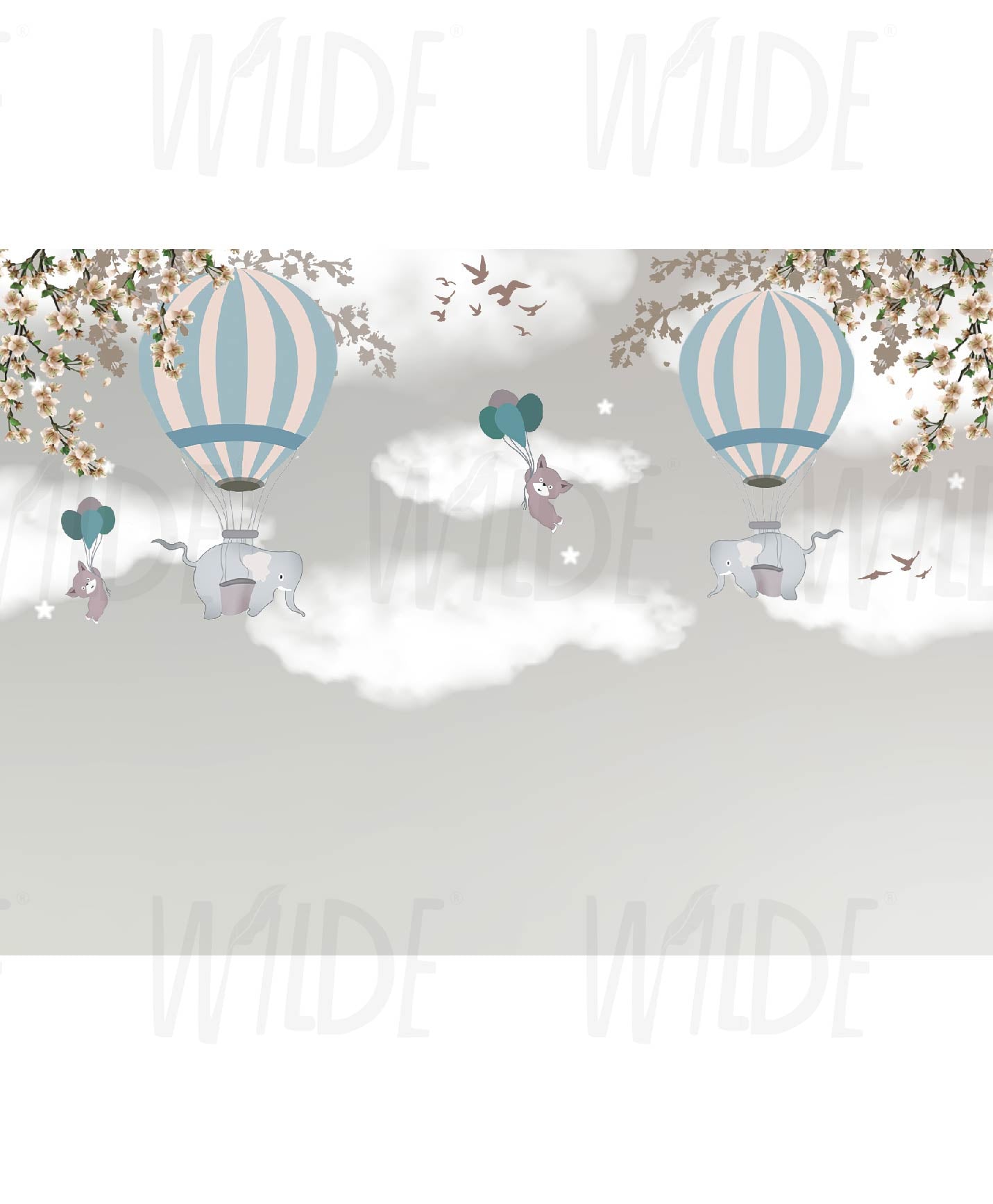 Flying with Balloons, Dreamy Kids Wallpaper