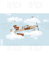 Cute Kids dreamy sky clouds Wallpaper by Wilde Pattern Company