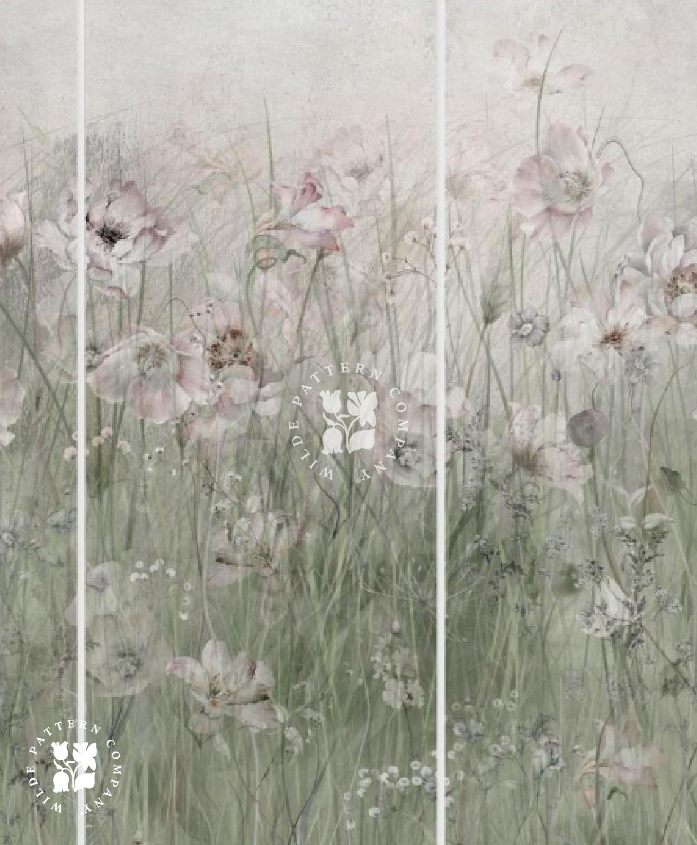 Eastern Bloom in Green, Oriental Wallpaper