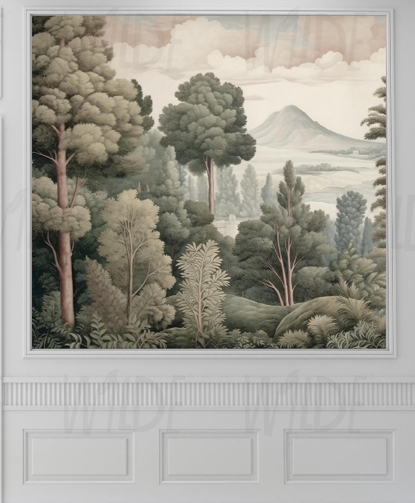 Fresco, Trees, Vintage wallpaper