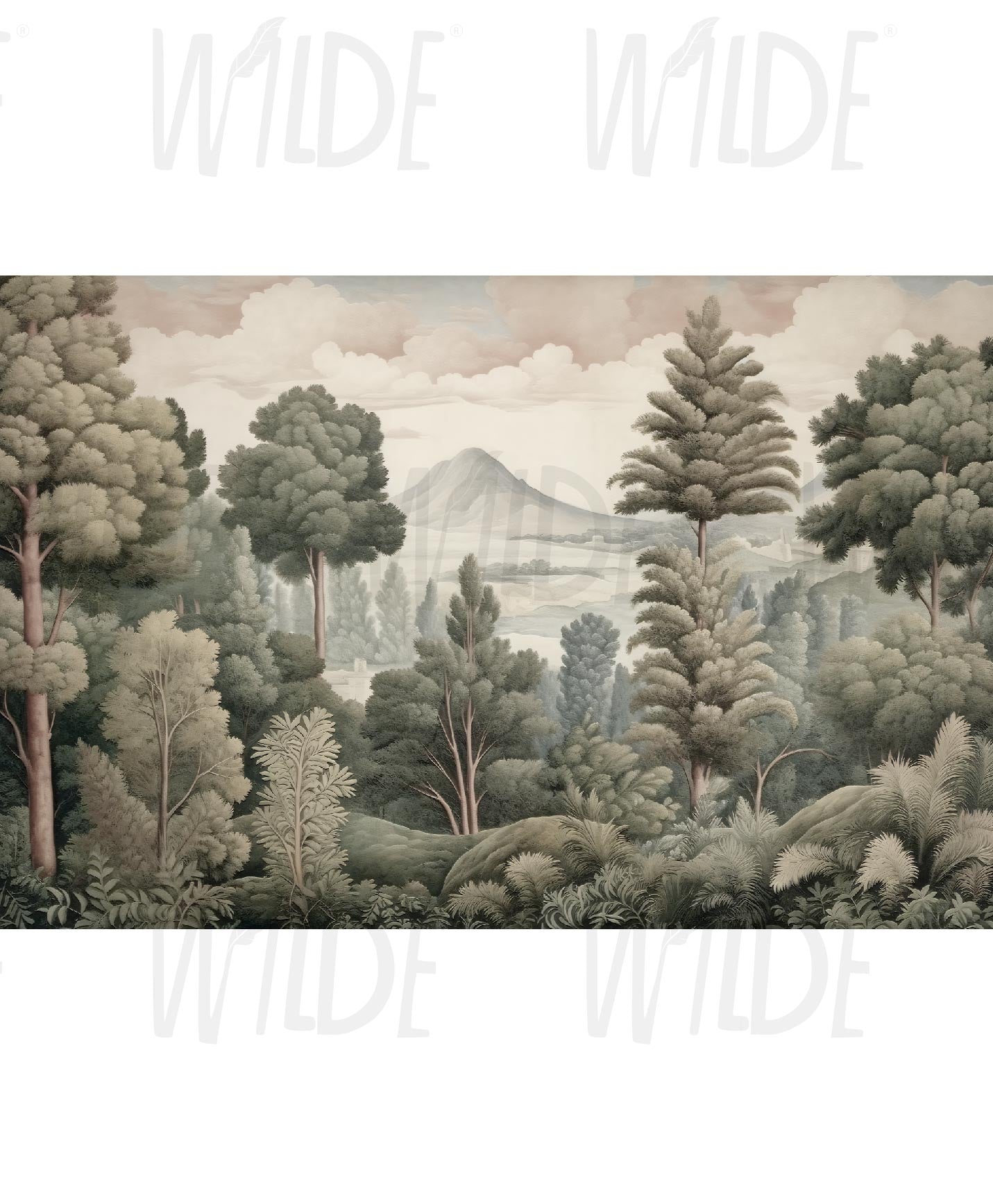Fresco, Trees, Vintage wallpaper