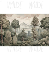 Fresco, Trees, Vintage wallpaper