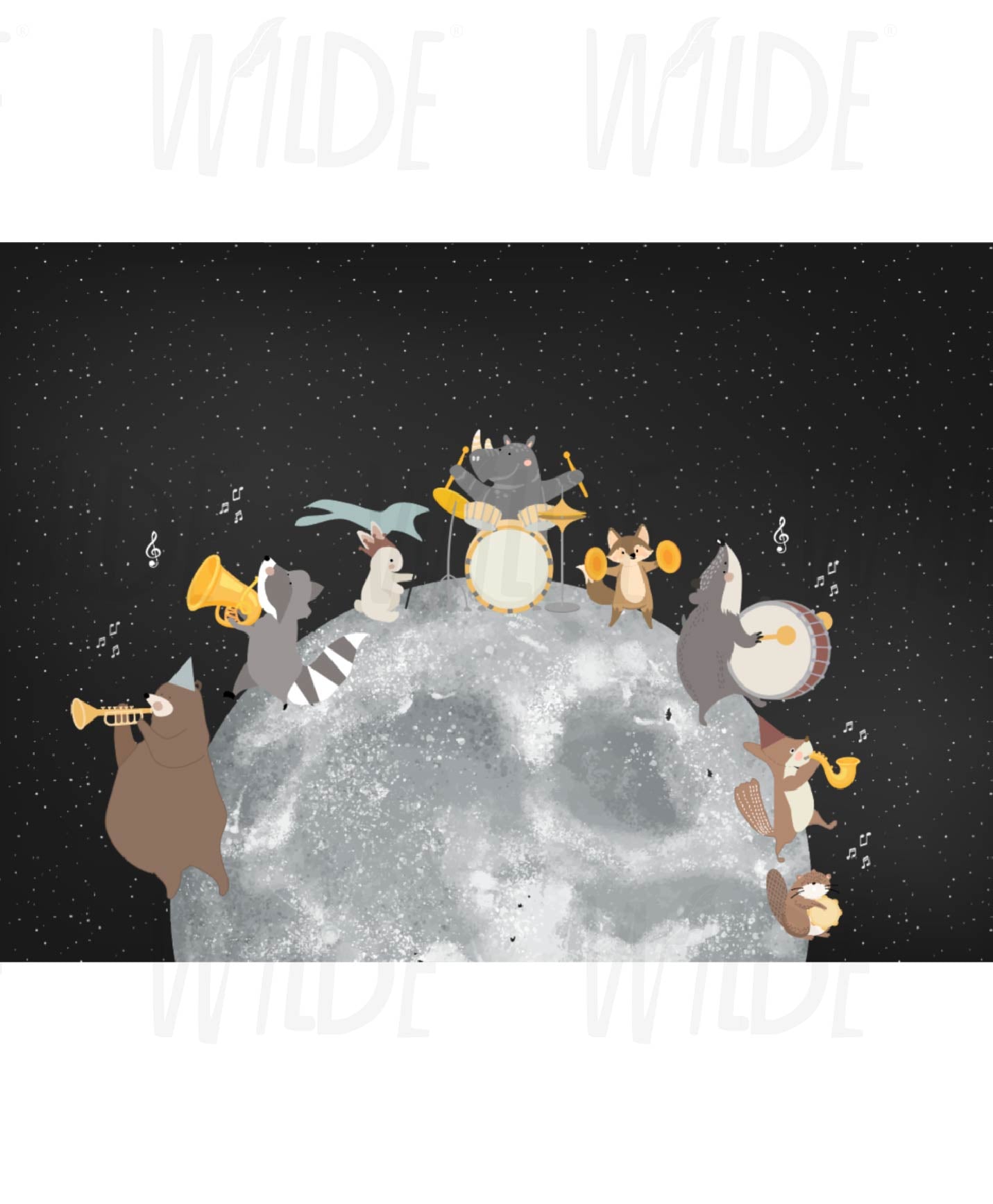 Cute Kids space theme Wallpaper by Wilde Pattern Company