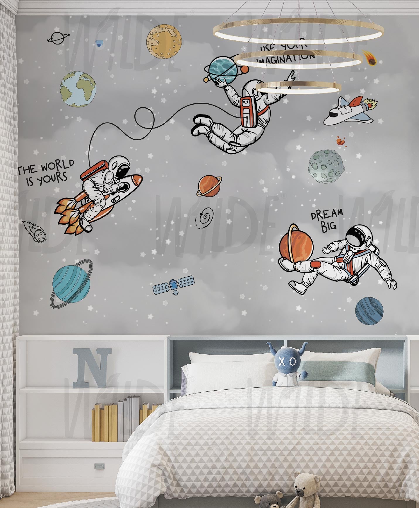 Spacey Sport, Space Kids Wallpaper – Wilde Pattern Company