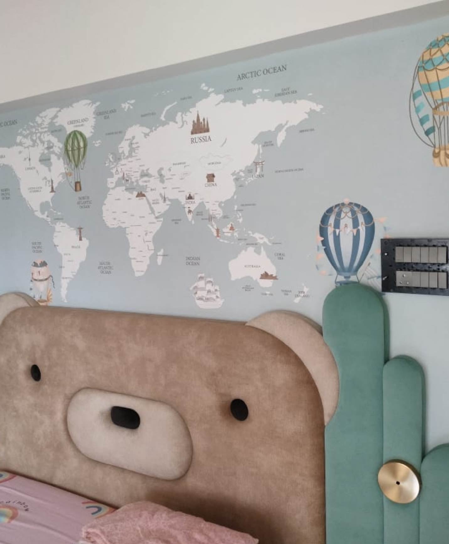 World map Cute Kids Wallpaper by Wilde Pattern Company