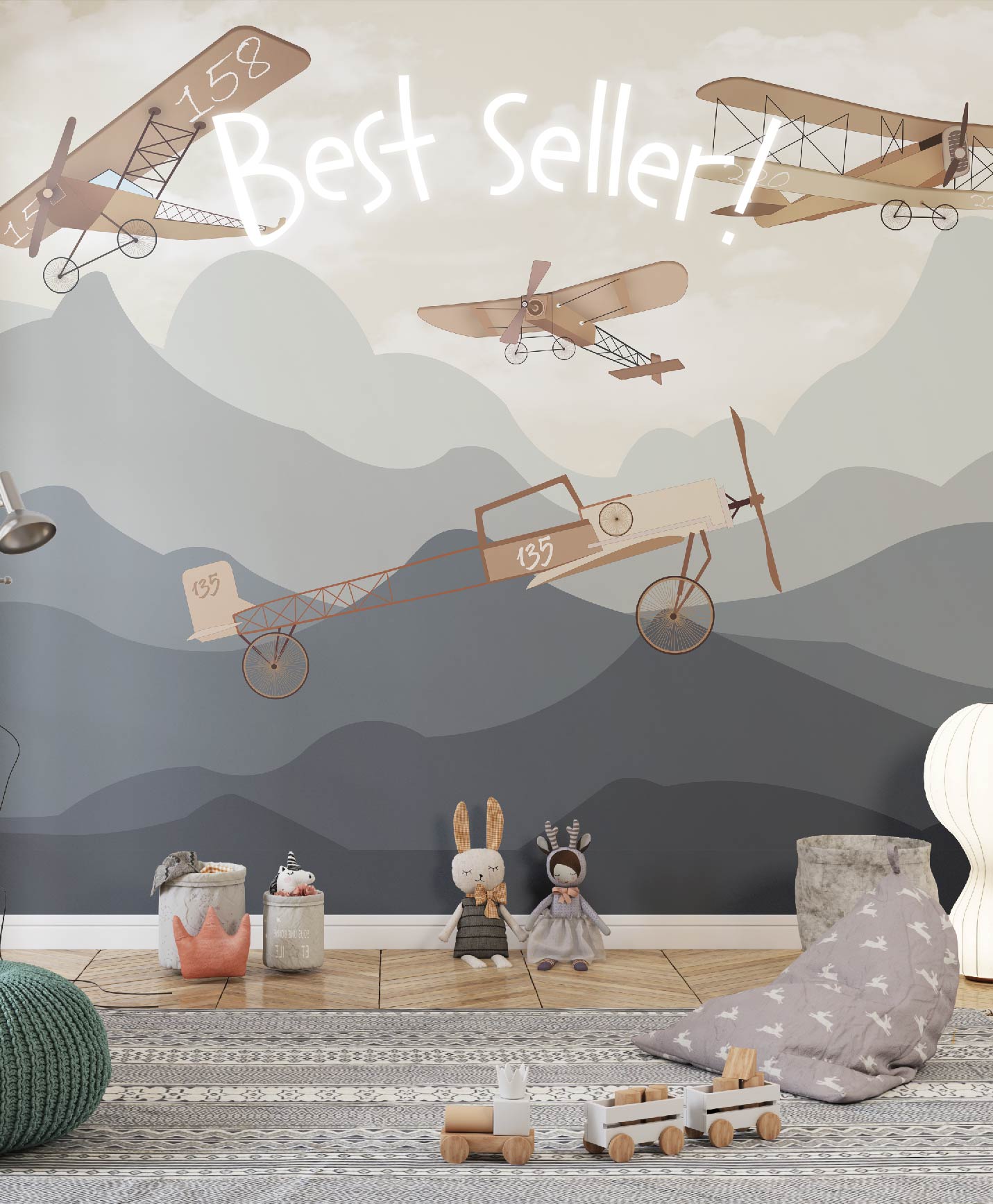 Vintage Airplanes- Travel Kids Wallpaper