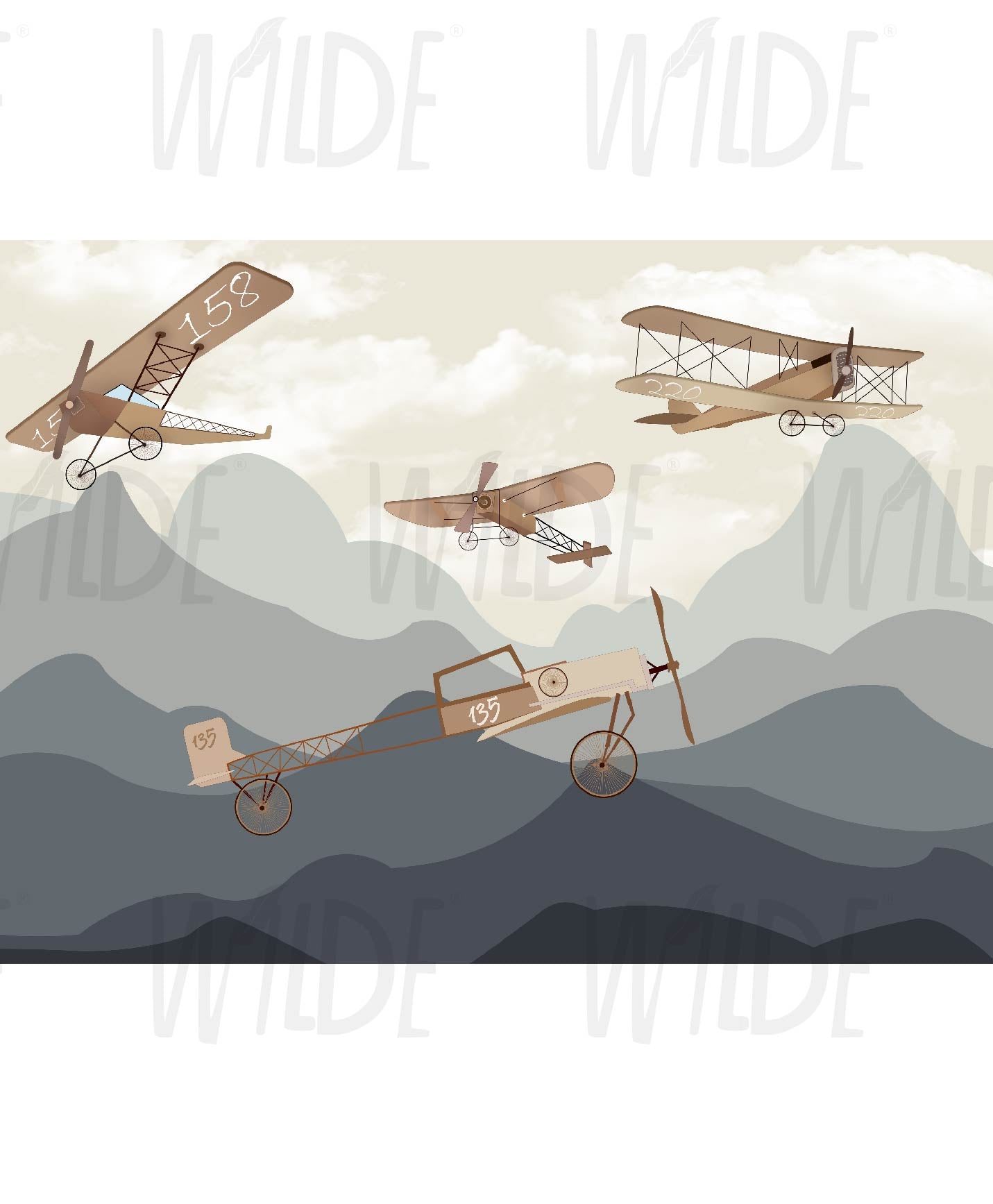 Vintage Airplanes- Travel Kids Wallpaper