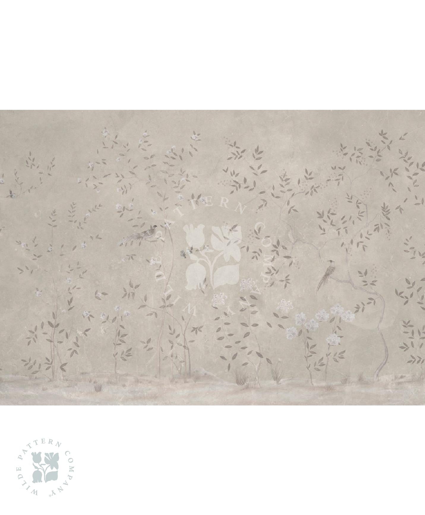 Italian Painting, Beige Chinoiserie Mural