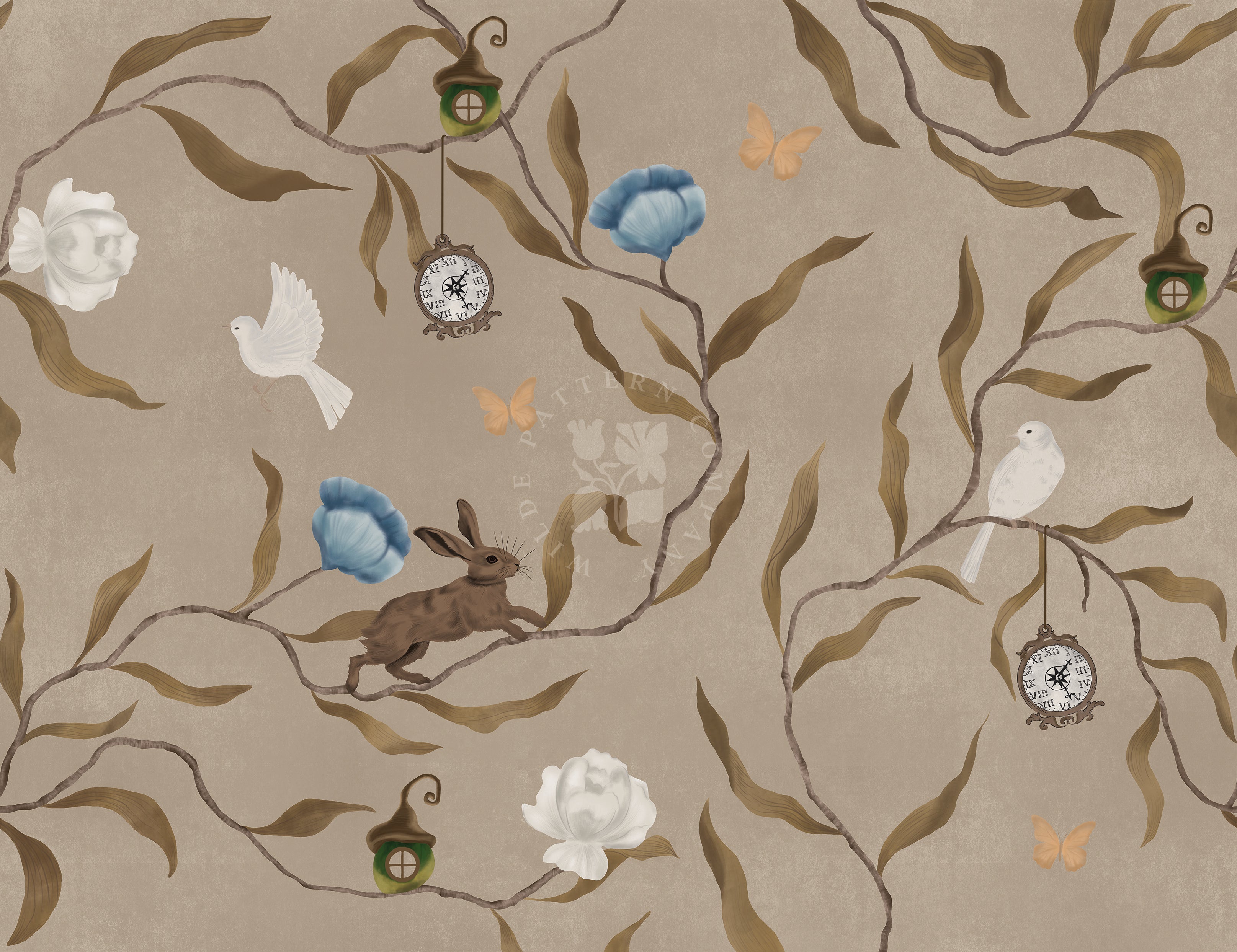 Wonderwood in Rustic, Woodland Kids Wallpaper