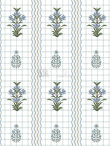 Indigo Courtyard Wallpaper