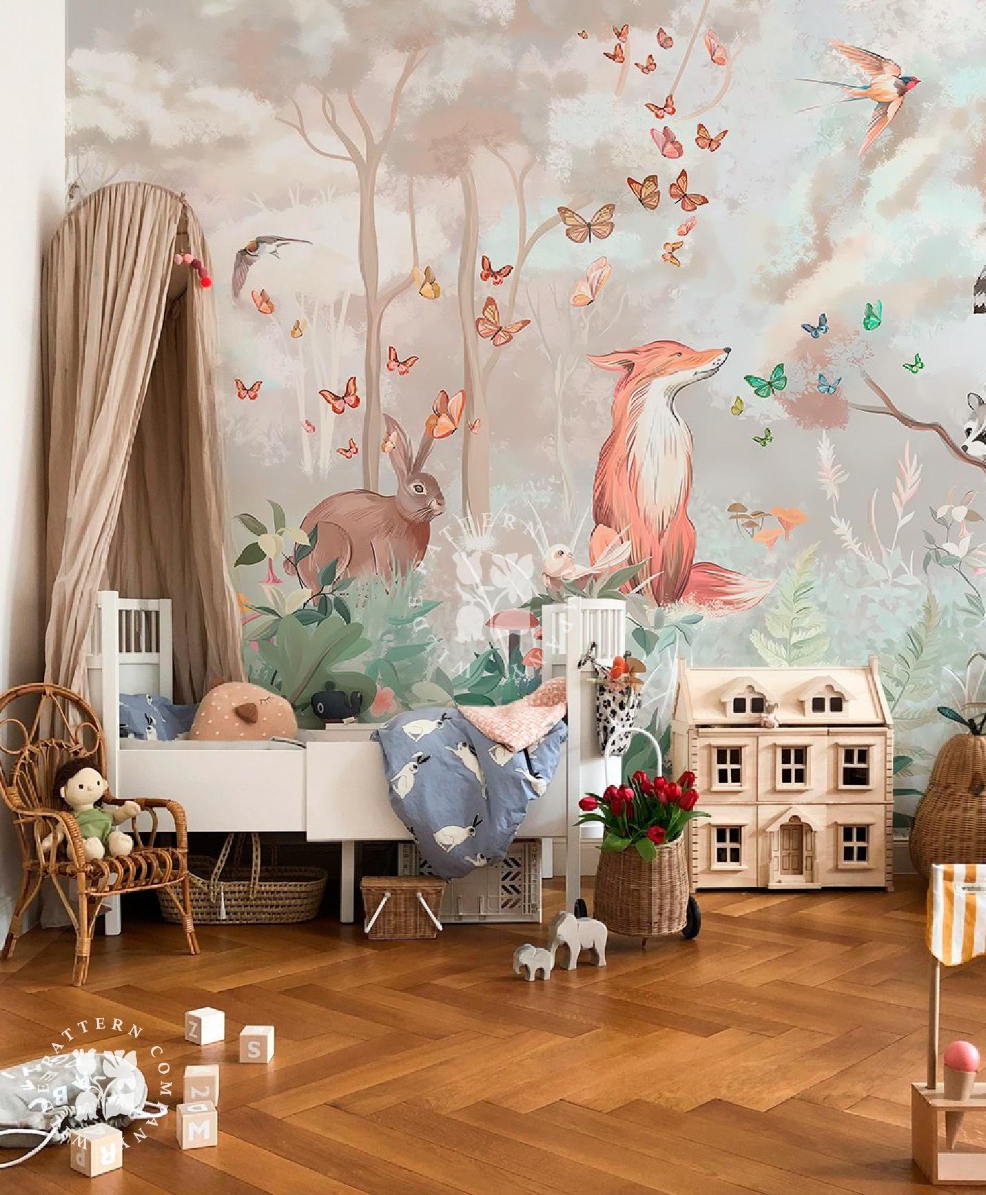 Forest Friends, Woodland Kids Wallpaper