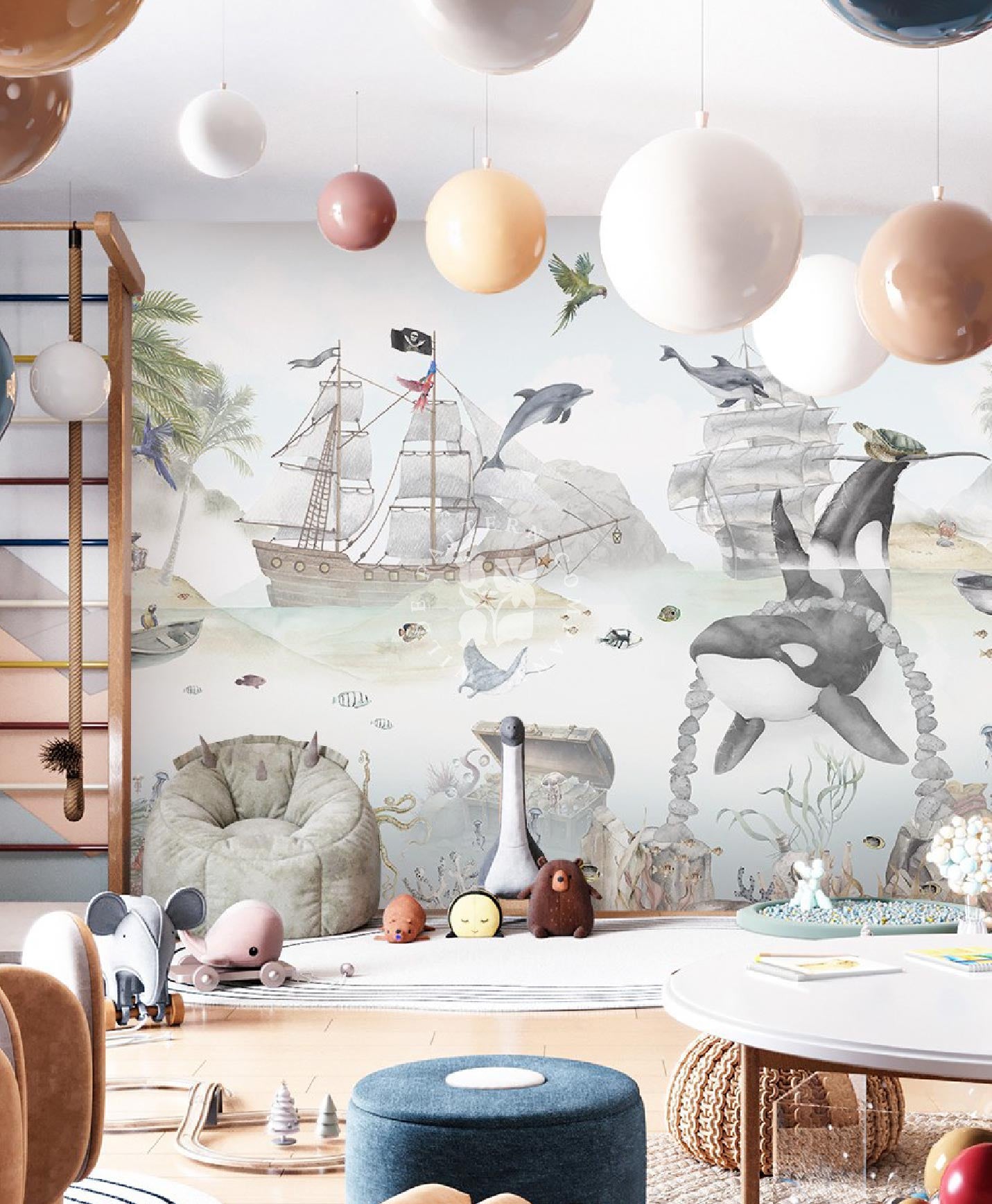 Pirate Island, Sea Life Kids Wallpaper