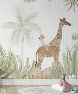 Cute Kids pastel safari animals Wallpaper by Wilde Pattern Company