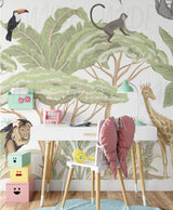 Cute Kids safari animals Wallpaper by Wilde Pattern Company