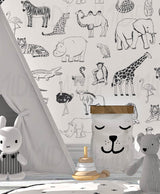 Cute Kids safari animals Wallpaper by Wilde Pattern Company
