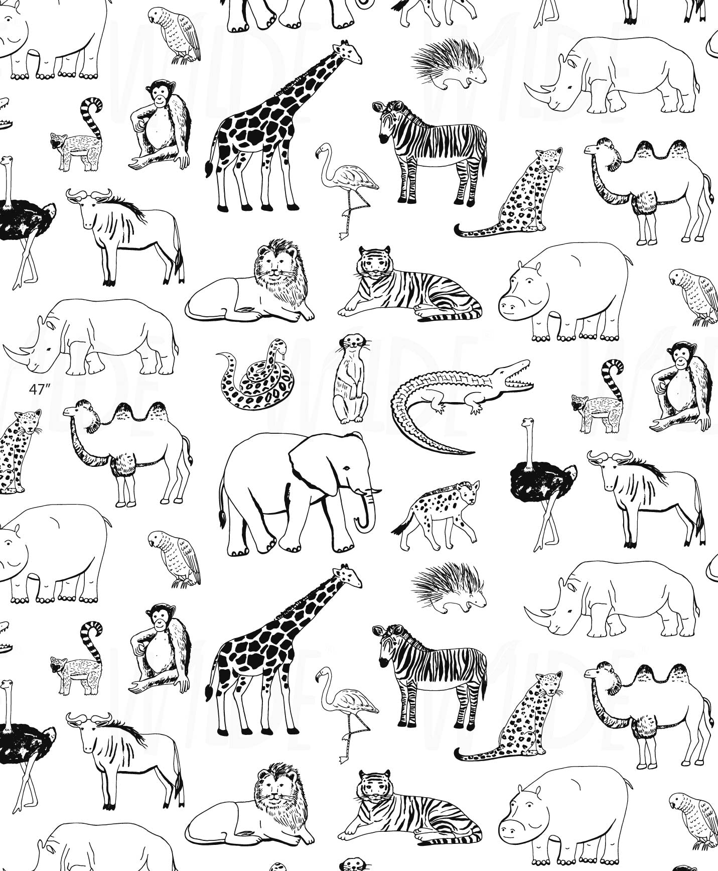 Cute Kids safari animals Wallpaper by Wilde Pattern Company