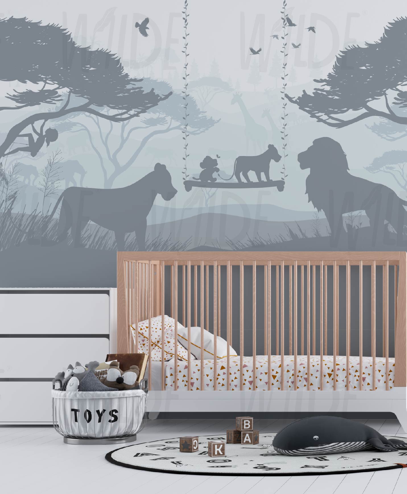 Cute Kids safari animals Wallpaper by Wilde Pattern Company