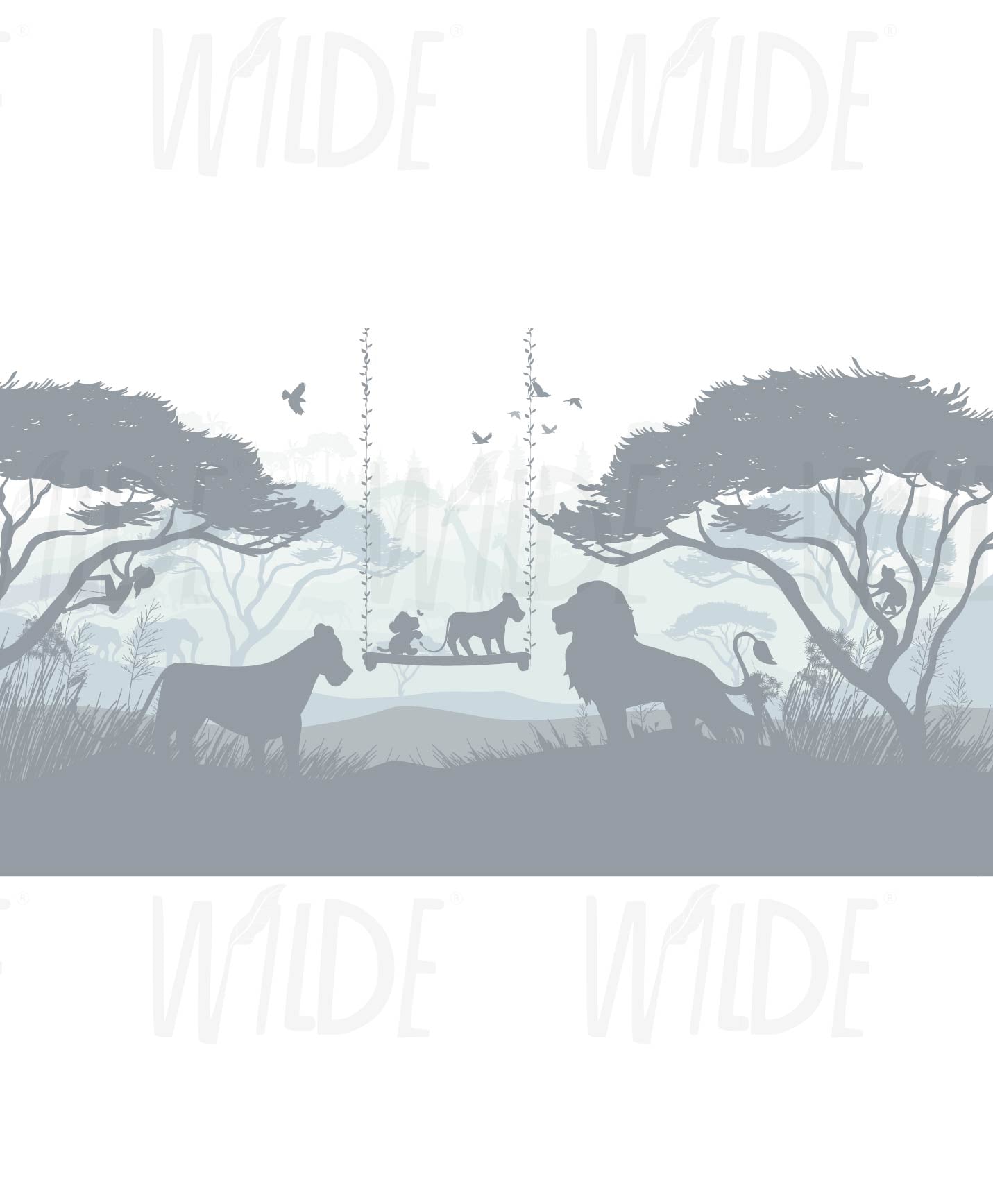 Cute Kids safari animals Wallpaper by Wilde Pattern Company