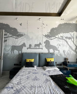 Cute Kids safari animals Wallpaper by Wilde Pattern Company