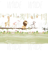 Cute Kids safari animals Wallpaper by Wilde Pattern Company