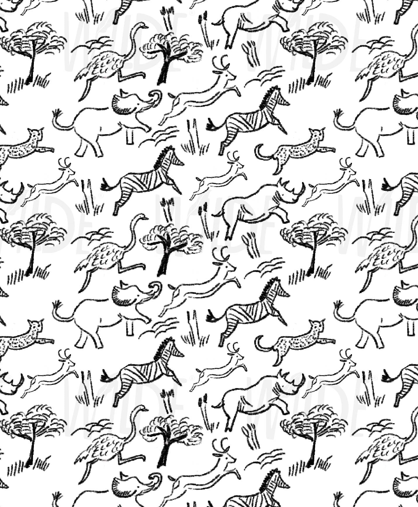 Cute Kids safari animals Wallpaper by Wilde Pattern Company