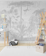 Cute Kids safari animals Wallpaper by Wilde Pattern Company