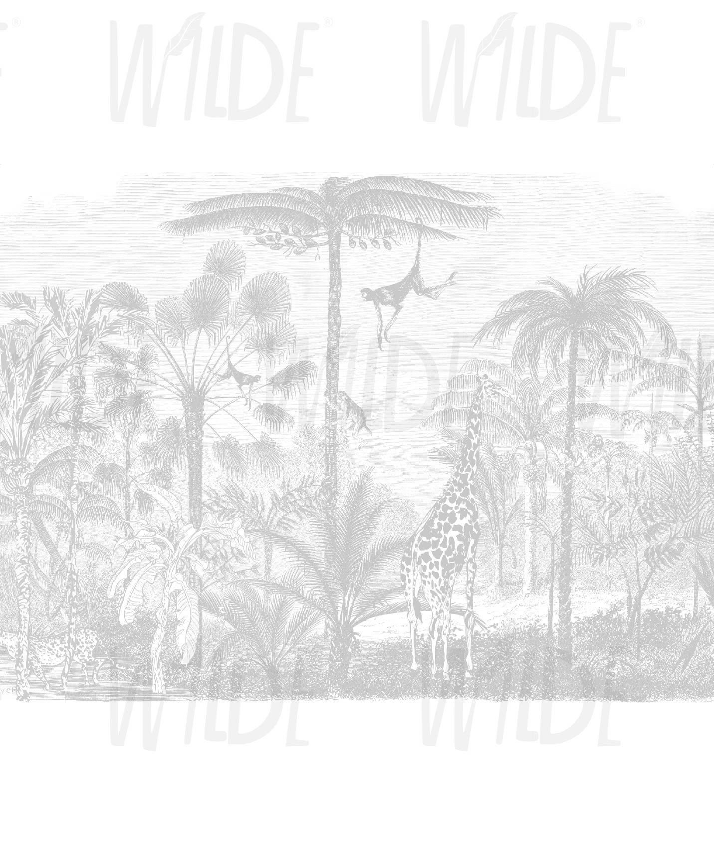 Jungle Noir Neutral Kids Safari Wallpaper