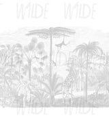 Jungle Noir Neutral Kids Safari Wallpaper