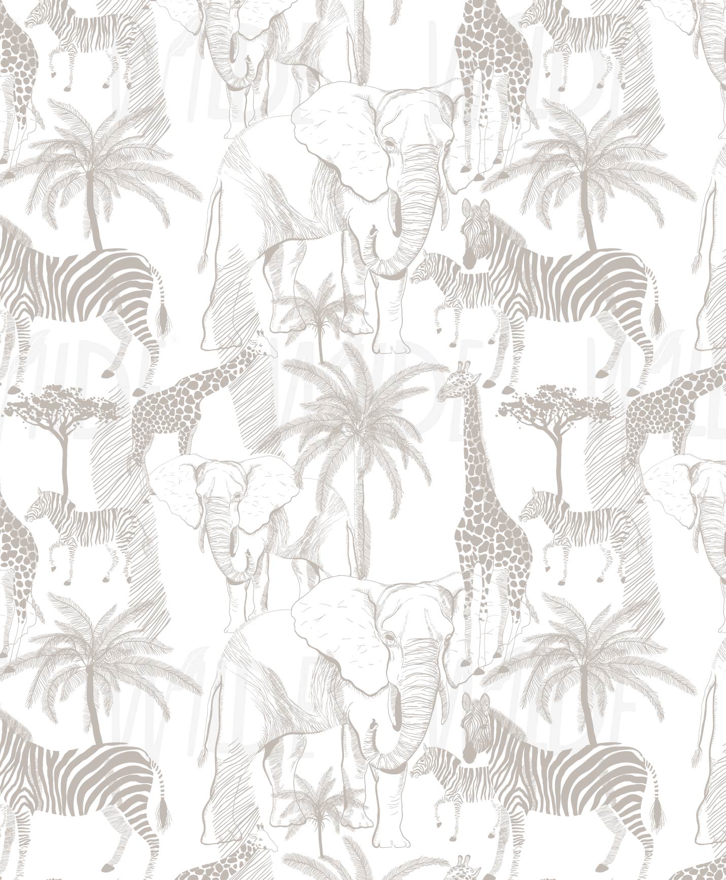 Cute Kids pastel safari animals Wallpaper by Wilde Pattern Company