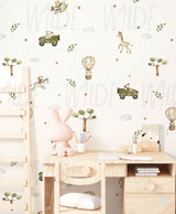 Cute Kids safari animals Wallpaper by Wilde Pattern Company