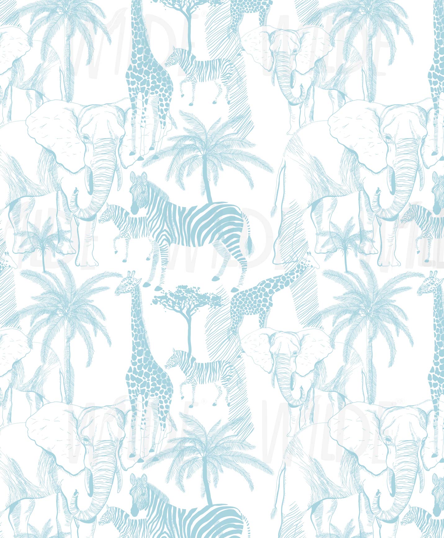 Cute Kids pastel safari animals Wallpaper by Wilde Pattern Company