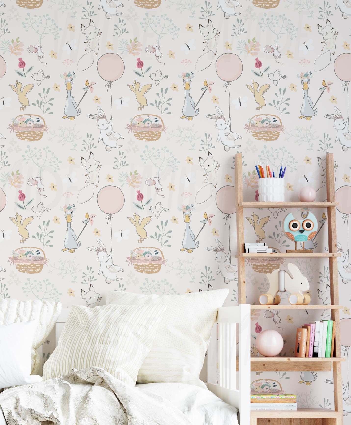 Cute Kids pastel animal Wallpaper by Wilde Pattern Company