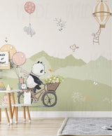 Cute Kids pastel panda Wallpaper by Wilde Pattern Company