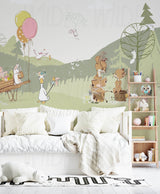 Cute Kids pastel animal Wallpaper by Wilde Pattern Company