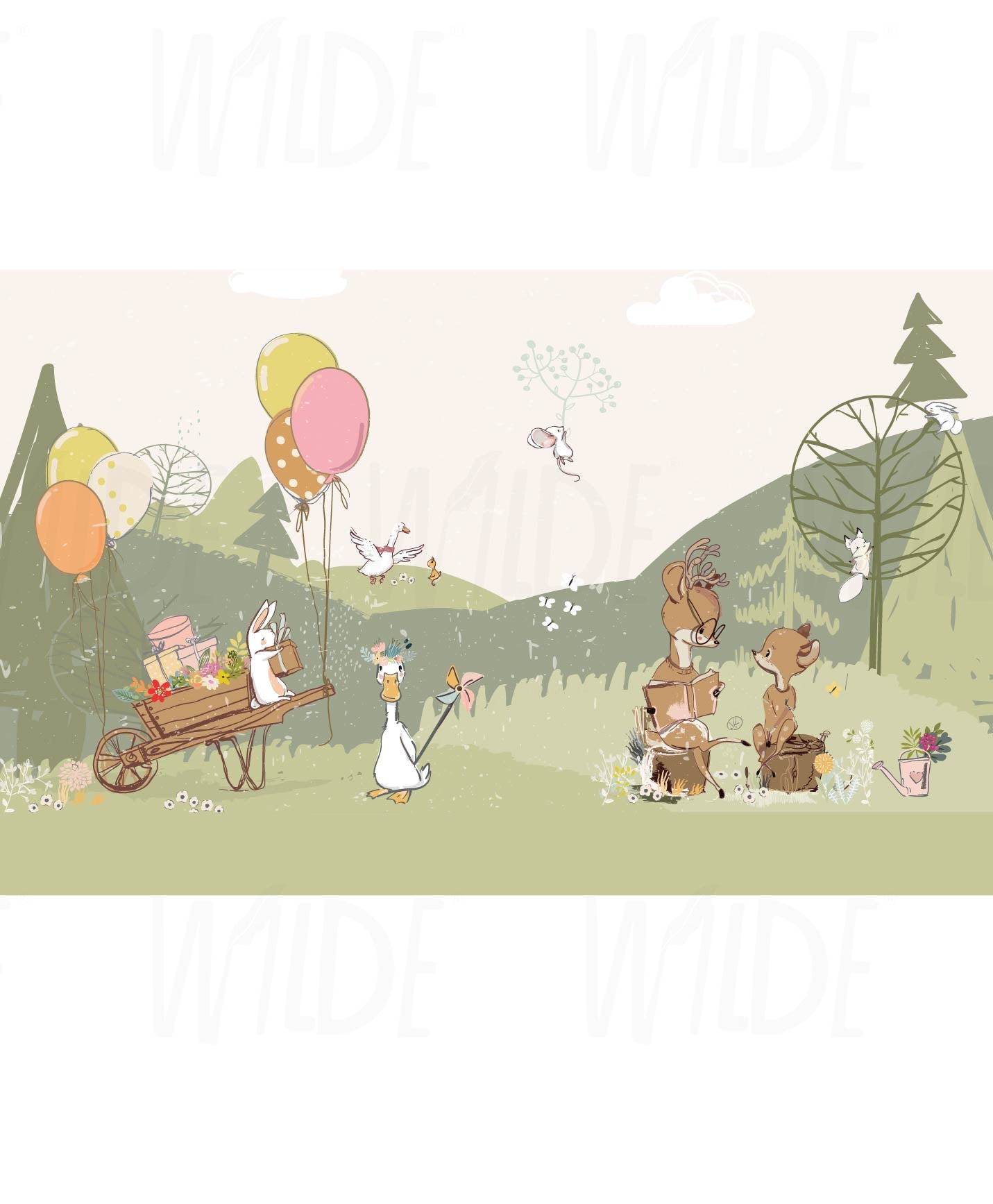 Picnic Time, Pastel Kids Wallpaper