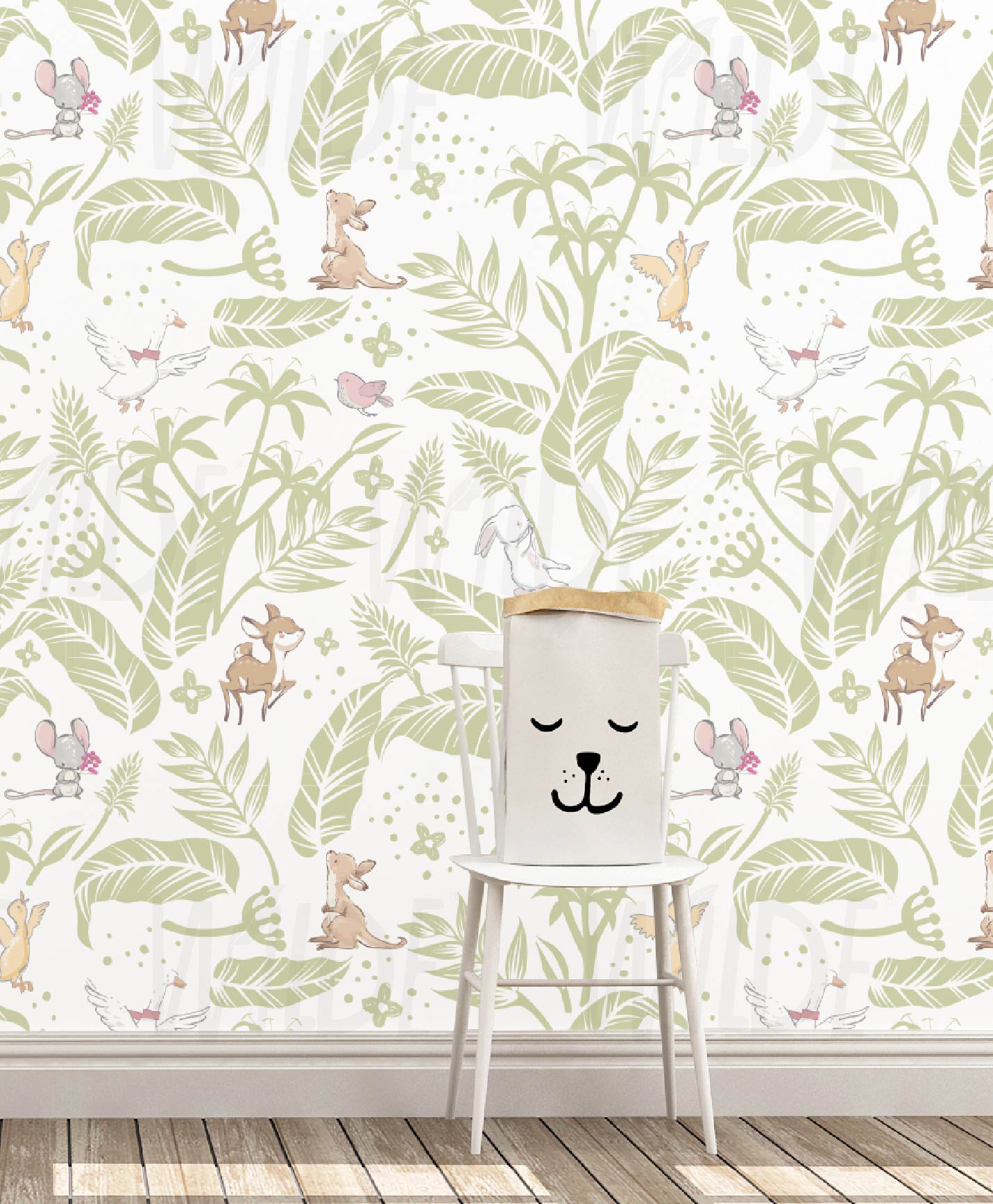 Cute Kids pastel animal Wallpaper by Wilde Pattern Company