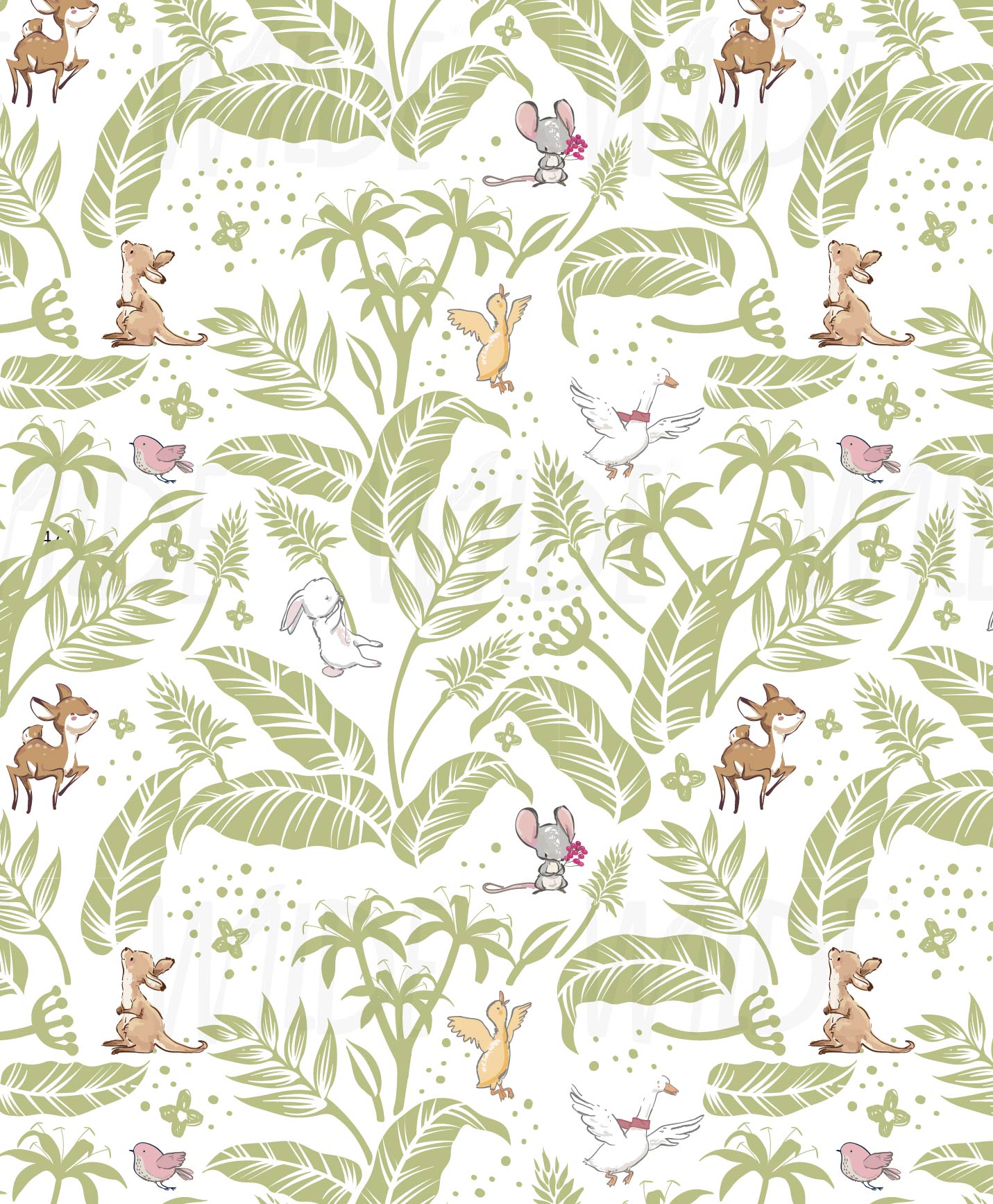 Cute Kids pastel animal Wallpaper by Wilde Pattern Company