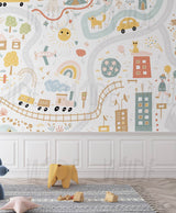 Cute Kids pastel farm animal Wallpaper by Wilde Pattern Company