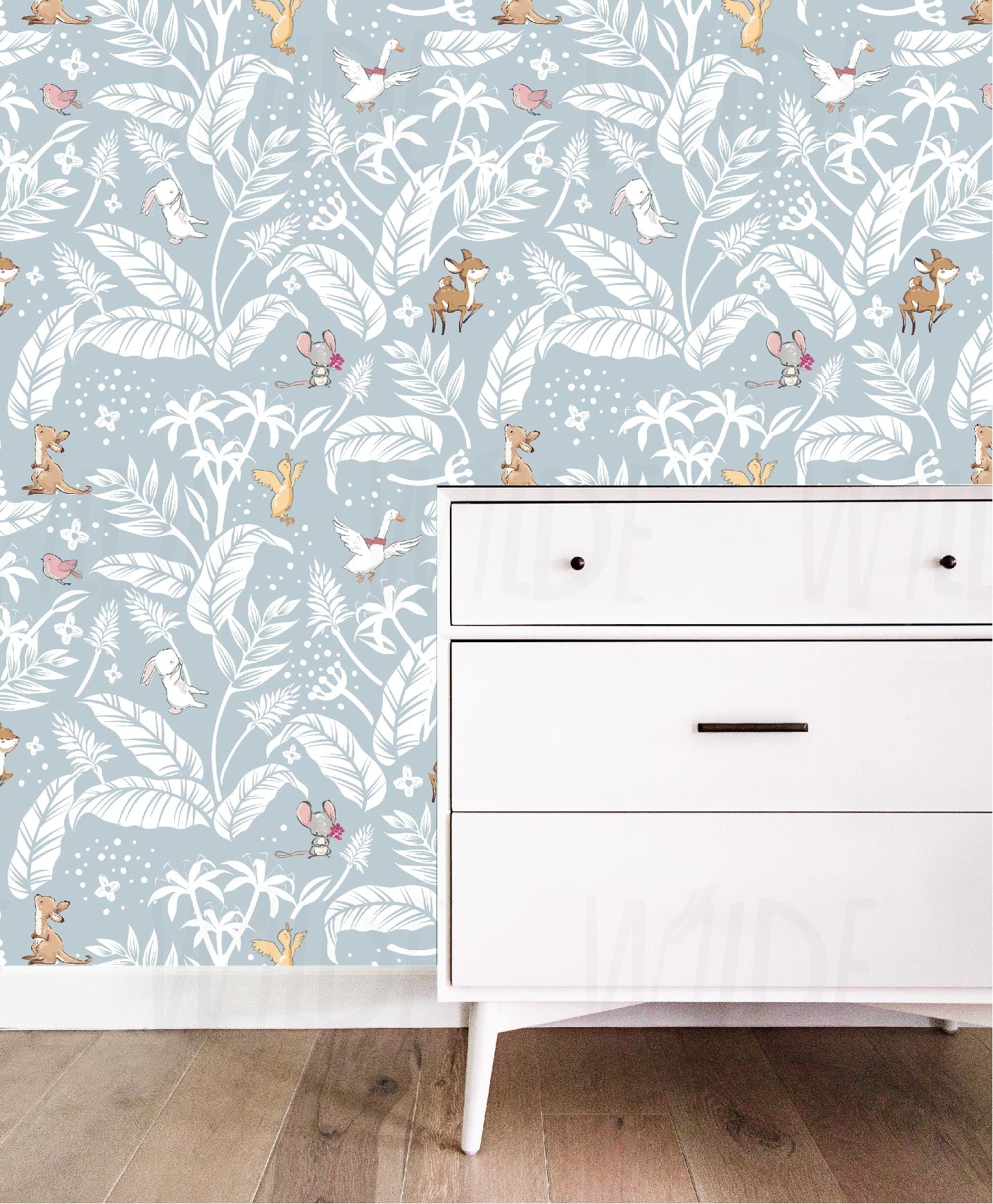 Cute Kids woodland Wallpaper by Wilde Pattern Company