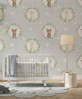 Cute Kids dreamy woodland animal Wallpaper by Wilde Pattern Company