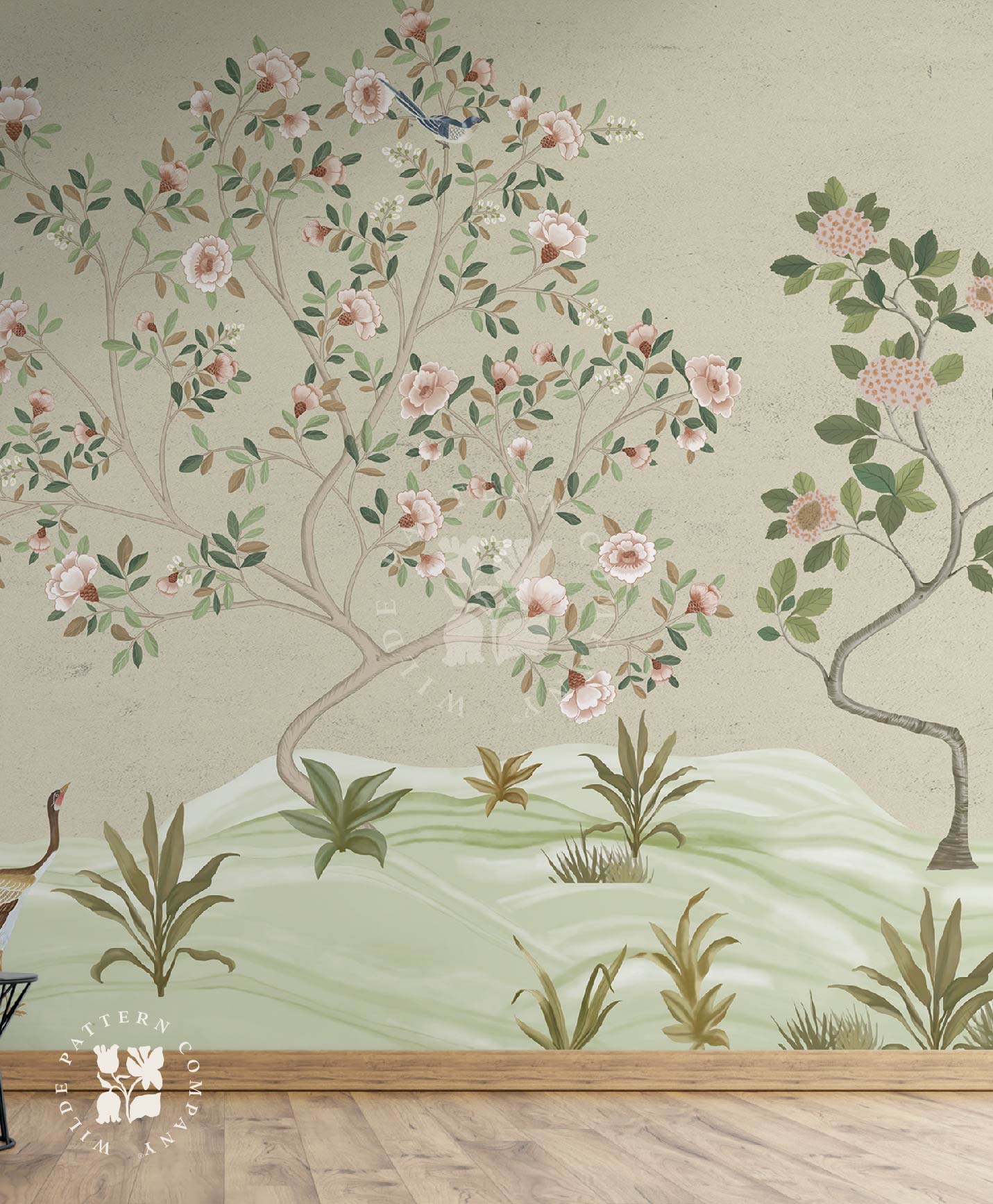 Desert Garden Mural in Beige