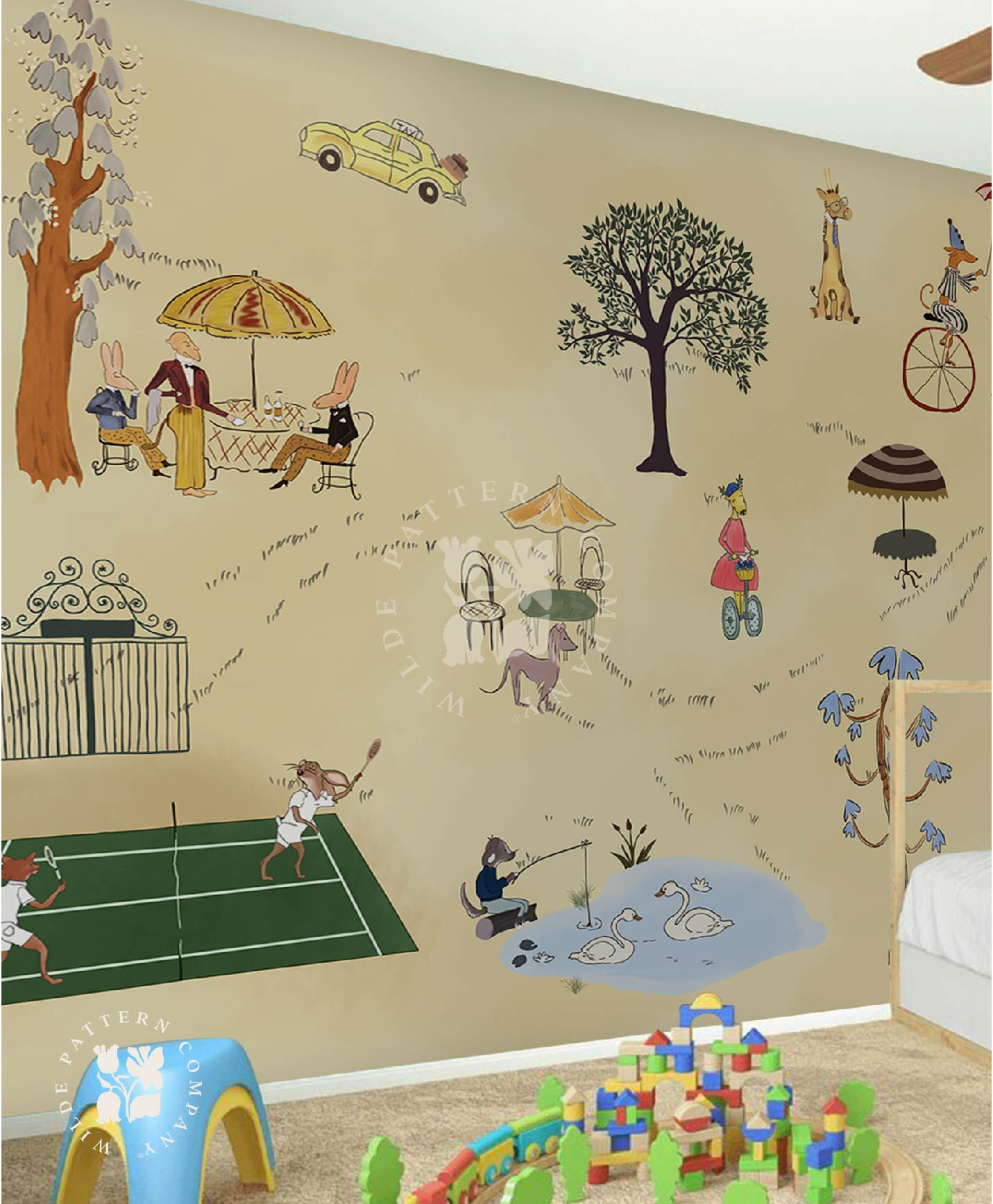 Park Parade (Yellow), Kids Wallpaper