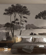 Monsoon Study Monochrome Landscape Mural